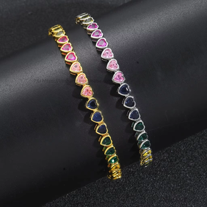 Nouveau Collier Hip Hop Tanjing Lijing en forme de cœur, avec zircon, style chaîne tennis, couleur tendance, pour un look hipster affirmé - Product Image 3