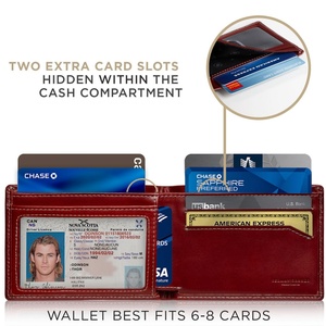 กระเป๋าสตางค์หนัง RFID ป้องกันการโจรกรรมแบบบาง ยี่ห้อ Boshiho พร้อมโลโก้สั่งทำพิเศษ  แบบเปิดปิดสั้น  วัสดุไนลอน  พร้อมที่หนีบเงินและช่องใส่บัตรด้านหน้า - Product Image 6