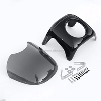 Phare universel de moto de 7 pouces, style rétro café racer, avec pare-brise