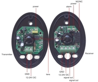 YET607-Sensor de barrera infrarroja para Fotocélula de puerta automática, Detector de movimiento de haz de puerta, 12V