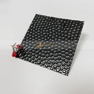 LL249 304 PVD Black Color Stainless Steel Plate Bending Embossed Stamped Hammered Patterned Honeycomb <b>Panels</b> Decorative Wall - Product Image 2