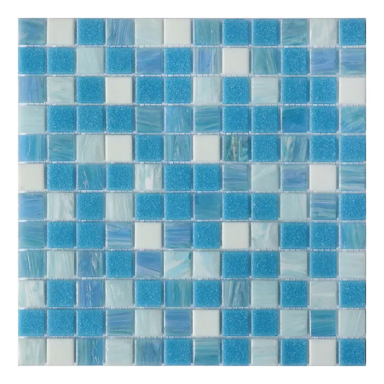 Mosaïque en verre thermofusible unique de couleurs mélangées en gros pour la décoration des murs et du sol de la piscine ou de la cuisine