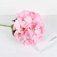 Bunga Hydrangea 3D Biru-Pink Buatan yang Laris Manis, Panjang 65cm, Batang Kain Putih, Sentuhan Realistis, Cocok untuk Hotel dan Taman