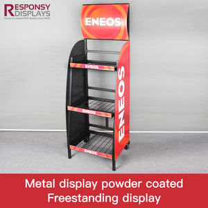 Estante de exhibición de piso de metal, estructura de tres capas para botellas de aceite de motor, lubricante automotriz, organizador de soporte de almacenamiento al por menor - Product Image 5