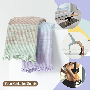 <span class=keywords><strong>Calcetines</strong></span> de Yoga con Volantes Personalizados para Mujer, Antideslizantes, con Agarre Fuerte, Transpirables y Cómodos para Yoga, Pilates y Barre - Product Image 4