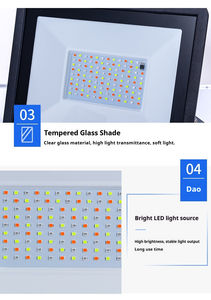 كشاف LED مقاوم للماء بدرجة حماية IP66 مع تغيير الألوان RGB للاستخدام الخارجي في المباني والجسور، إضاءة ساطعة بزاوية 180 درجة - Product Image 5