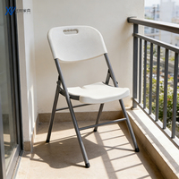Chaises pliantes en métal et PP blanc, écologiques, pour entrepôt, supermarché, hall d'entrée, sous-sol, vente en gros