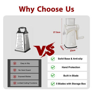 <span class=keywords><strong>Mandoline</strong></span> à légumes, râpe rotative rapide, râpe à noix, trancheuse à légumes, éplucheur, spiraleur, hachoir à fromage - Product Image 5