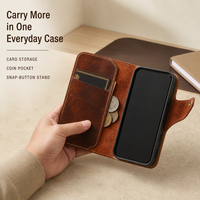 Étui de téléphone portefeuille en cuir véritable de luxe gaufré multicolore pour la série S26, antichoc en TPU