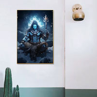 Shiva Parvati Ganesha toile peinture indien Art déco Style hindou dieu religieux affiche et mur impression photo