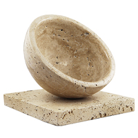 Présentoir à bijoux en marbre travertin beige naturel Présentoir rond pour gâteaux de fête de mariage en travertin