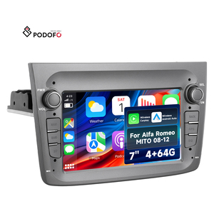 Radio para Auto Android Podofo de 7'' 4+64G, Estéreo para Auto con CarPlay/Android Auto Inalámbrico, GPS, WIFI, RDS para <span class=keywords><strong>Alfa</strong></span> Romeo <span class=keywords><strong>MITO</strong></span> 2008-2016 - Product Image 1