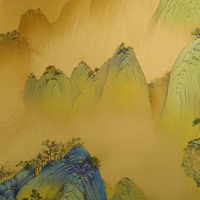Tableau mural paysager mille milles, style chinois moderne, en laiton brun, fait main, lavable, pour salon