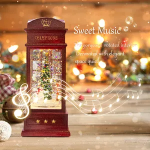 Suministros de decoraciones personalizadas, caja de música de regalo Retro, linterna de Navidad/globos de nieve de Navidad/luces de Navidad