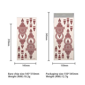 توصيل سريع ملصقات وشم حناء مؤقت لكامل اليد والأصابع، مقاومة للماء، ورق أبيض ووردي وبني وعنابي وأحمر للبنات والنساء - Product Image 3