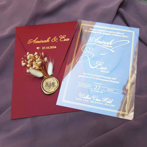 <span class=keywords><strong>Invitation</strong></span> élégante de Quinceaera en acrylique givré clair avec enveloppe assortie et autocollant de sceau de cire - Product Image 5