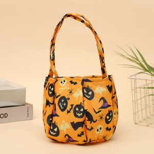 Nouveau <span class=keywords><strong>sac</strong></span> à bonbons d'Halloween en tissu non tissé à double poignée, <span class=keywords><strong>sac</strong></span> à <span class=keywords><strong>main</strong></span> citrouille, fantôme, sorcière, décoration de fête - Product Image 2