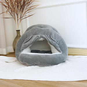 Luxe écologique chat grotte nid <span class=keywords><strong>pour</strong></span> animaux de compagnie doux Igloo <span class=keywords><strong>chien</strong></span> <span class=keywords><strong>lit</strong></span> en peluche solide motif Animal disponible petites moyennes tailles toutes les saisons - Product Image 1