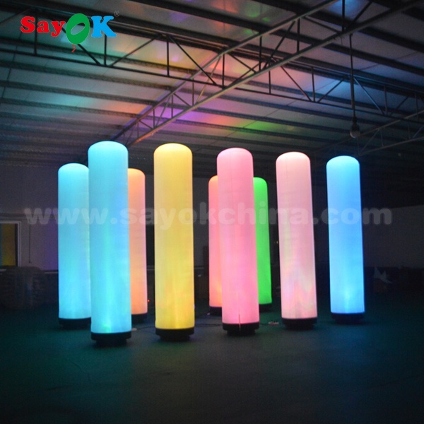 LED Lighting Inflatable Cylinder Custom Inflatable Tube for Advertising Hanging Led Inflatable Pillar