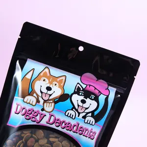 Custom Reusable Zipper Pouch Stand Up Pouch Food Grade Food Packaging Plastic Dog Treat Packaging Dog Snack Pet Food Bag