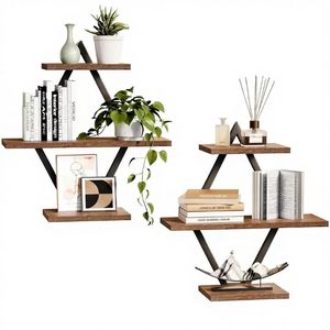 Diamond Shaped Wooden Wall <b>Shelf</b> Nordic Style Multi Functional Display <b>Rack</b> For Home Storage Organization - Product Image 1