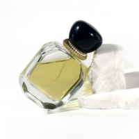 Étiquettes personnalisées, flacons en verre transparent avec couvercles, flacons vides pour huiles essentielles, flacon de parfum de luxe unique, 50 ml