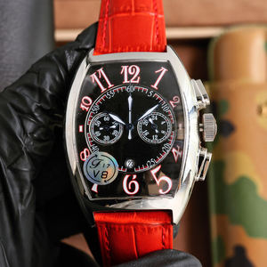 Montre Tonneau de Luxe pour Hommes, Mouvement Quartz Multifonction, Bracelet en Cuir, Design Classique - Product Image 4
