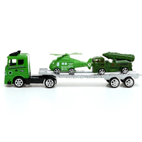 Voiture jouet unisexe en plastique pour enfant tracteur militaire à tirer avec modèle de véhicule missile avion pour le jeu d'enfant