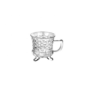 Tazza <span class=keywords><strong>da</strong></span> Tè in Vetro Stile Vintage per Mercato Arabo, Piccola Dimensione, Incisa, 3oz, Tazza <span class=keywords><strong>da</strong></span> Caffè in Vetro con Piedino, <span class=keywords><strong>Bicchiere</strong></span> per Servire Tè Nero <span class=keywords><strong>Turco</strong></span> - Product Image 2