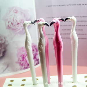 Bolígrafo de Gel con Forma de Flamenco, 0.5 mm, Rosa y Blanco, de Plástico, para Oficina y Escuela - Product Image 2