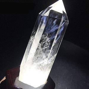 Torre della bacchetta di energia di cristallo dell'ago blu del punto del quarzo trasparente della piuma di angelo blu naturale per la decorazione - Product Image 2