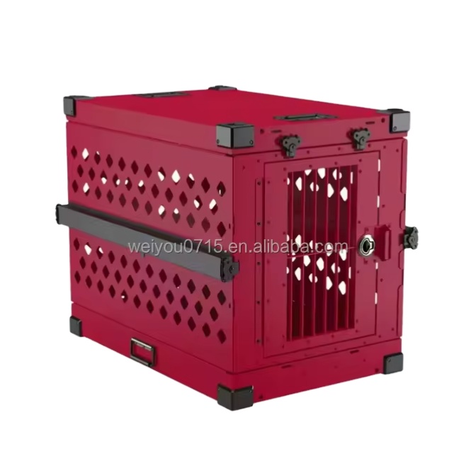 Zware Aluminium Opvouwbare Dierenkooi Metalen Malinois Opvouwbare Hondenwagen Kennel Box