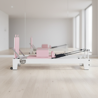 Reformer de Pilates portable multifonctionnel en bois, lit de base en chêne rose, équipement de yoga et de Pilates pour la maison, machine de Pilates