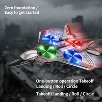 Avion de Chasse RC EPT 2.4G Télécommandé, Modèle de Collection en Mousse EPP, Avion Acrobatique avec Maintien d'Altitude, Rotation à 360°, Lumières LED, Jouet