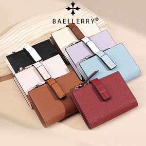 กระเป๋าสตางค์สั้นผู้หญิง Baellerry หนัง PU หลายสี พร้อมช่องใส่เหรียญและที่ใส่บัตรแบบมีหัวเข็มขัด ใช้ได้ทุกวัน - Product Image 2