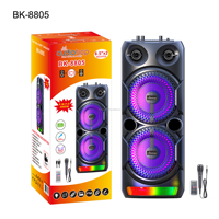 Altavoz Vertical LED RGB con Malla Hueca y Gradiente, Woofer para Fiestas en Interiores, Interconexión TWS, Micrófono con Cable, Control Remoto y Radio FM