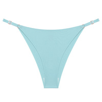 Culotte string en V de grande taille, taille basse, une pièce, avec boucle d'anneau, sans trace, culotte string tricotée à ceinture fine et taille basse