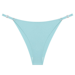 Culotte string en V de grande taille, taille basse, une pièce, avec boucle d'anneau, sans trace, culotte string tricotée à ceinture fine et taille basse - Product Image 5