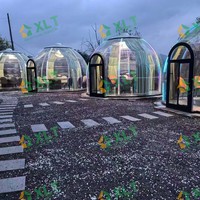 Dôme préfabriqué moderne en polycarbonate imperméable Starshine - Chambre transparente à 360° avec ciel étoilé, tente de glamping pour villa et salle à manger