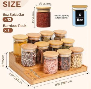 Ensemble de pots à confiture en verre borosilicate de qualité alimentaire, écologiques, sans BPA, durables, avec couvercle en bambou, pour la cuisine et le camping - Product Image 3