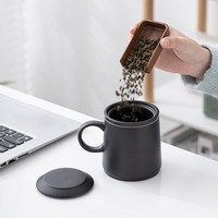 Ensemble de tasses à thé en céramique de 375 ml avec couvercle et infuseur à thé, impression de logo personnalisé, pour le thé en feuilles, cadeau de bureau