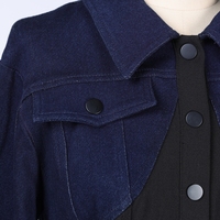 Robe pour femmes de haute qualité, décontractée et élégante, à boutons devant, printemps automne, chemise en jean patchwork lavée pour femmes