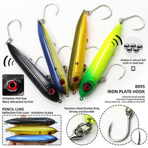 KOMCAMCIS Nouveau LE-001 Leurre flottant réaliste de type crayon de 5 pouces avec hameçon 8095 pour la pêche au <span class=keywords><strong>silure</strong></span> et au black-bass en eau douce et salée - Product Image 3