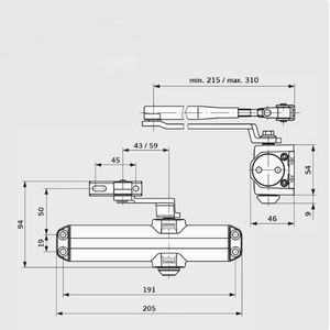 Ferme-<span class=keywords><strong>porte</strong></span> tampon hydraulique TS-C 85kg <span class=keywords><strong>fermeture</strong></span> <span class=keywords><strong>automatique</strong></span> pour portes d'entrée avant <span class=keywords><strong>système</strong></span> coulissant pour hôtels usage industriel extérieur - Product Image 6