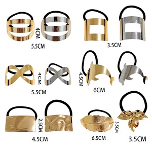 Nouvelle mode en forme de coeur géométrique or argent métal cheveux cravate simplicité haute Simple queue de cheval alliage cheveux <span class=keywords><strong>corde</strong></span> femmes - Product Image 4
