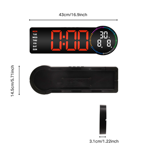 Horloge numérique multifonctionnelle pour la maison et le bureau, horloge numérique intelligente à LED <span class=keywords><strong>avec</strong></span> affichage lumineux, <span class=keywords><strong>calendrier</strong></span> et <span class=keywords><strong>semaine</strong></span> - Product Image 2