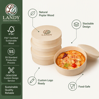 Boîte à tarte ronde en bois de peuplier gravée sur mesure avec logo, écologique et jetable, idéale pour les pizzas gourmandes et les cadeaux