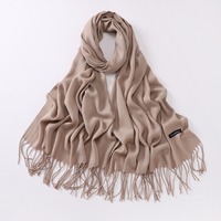 Nouvelle Écharpe à Pompons pour Femme, Chaude, Couleur Unie, Cachemire Turc, Pashmina, Châle Écharpe