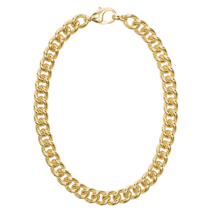 18K Real Gold Plating Stainless Steel Jewelry Curb Chain Necklace Highest Quality Rock Star Solid for Everyday Custom Necklaces