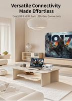 Mini projecteur Android 11.0 LED avec mise au point automatique Full HD 1080P, double WiFi6 2.4/5G, BT 5.0, cinéma maison, rotation à 180°, 1600 lumens